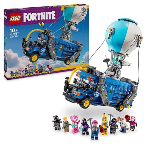 Image of LEGO Fortnite Battle Bus Toy - Play & Display Video Game Vehicle with 9 Character Minifigures and Accessories - Gaming Gift for 10+ Year Old Boys, Girls & Teenage Fans - 77073