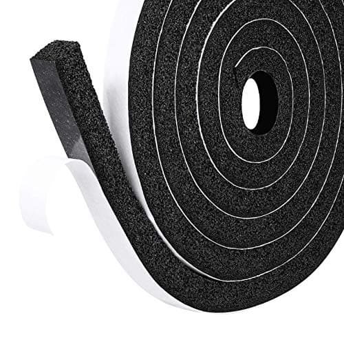 Image of fowong Draught Excluder Tape, 12mm Width X 12mm Thick Low-Density Door Weather Strip Air Conditioner Seal Strip (2 Rolls,Each 2m Long)