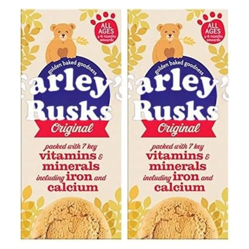 Image of Farleys Rusk Original 9 Biscuits 150g x 2, Baked Cookies Sweet Biscuits Snack Treat Calcium Iron Mineral Vitamin A B C with Welari Thank You Card | (2pack) (3000g)
