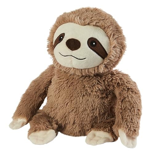 Image of Warmies Plush Brown Sloth Microwavable Weighted Teddy with French Lavender Scent, Hot or Cold for Cool Relaxation and Warm Relief