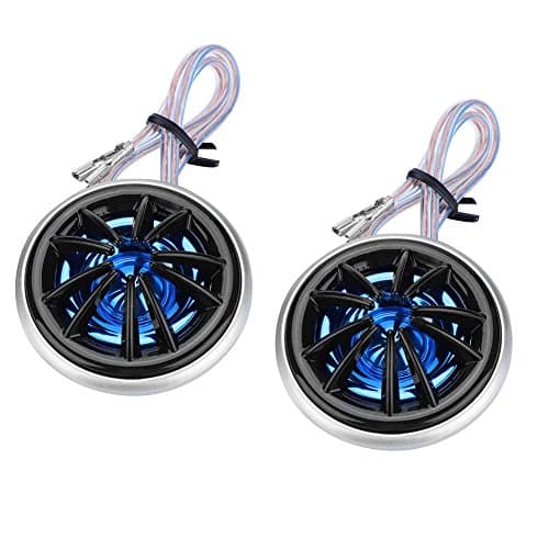 Image of Universal Car Dome Tweeter Speaker, 150W, 25mm, Black and Blue, 91dB Sensitivity, 2 Pack with Install Parts