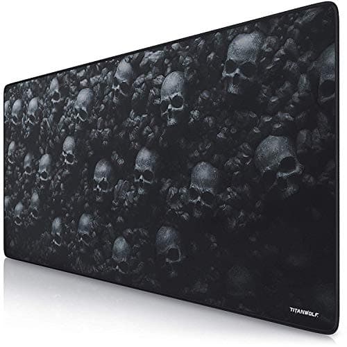 Image of TITANWOLF XXL Speed Gaming Mouse Pad - Mouse Mat 900x400 mm - XXL mousepad - Table mat large size - improved precision and speed - Design Skulls