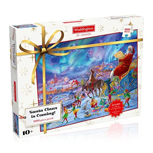Image of Winning Moves Waddingtons Christmas 1000 Piece Jigsaw Puzzle Game 2021 Edition, Piece together this colourful and detailed Christmas scene, a great festive present or stocking filler for ages 10 plus