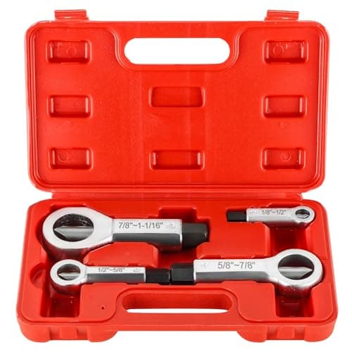 Image of DASBET 4PCS Metal Nut Splitter Set Heavy Duty Nut Splitter Kit Splitter Breaker Manual Pressure Nut Cracker Remover Extractor Tool Corroded Stuck Screw Nut Removal Splitting Tools