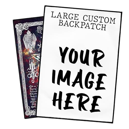 Image of Large Custom Jacket Back Patch with Your Design | High-Resolution Print | Personalised Iron-On Backpatch for Coats, Vests & Jackets | Made to Order Patches by Concrete Schoolyard (20cm x 30cm)