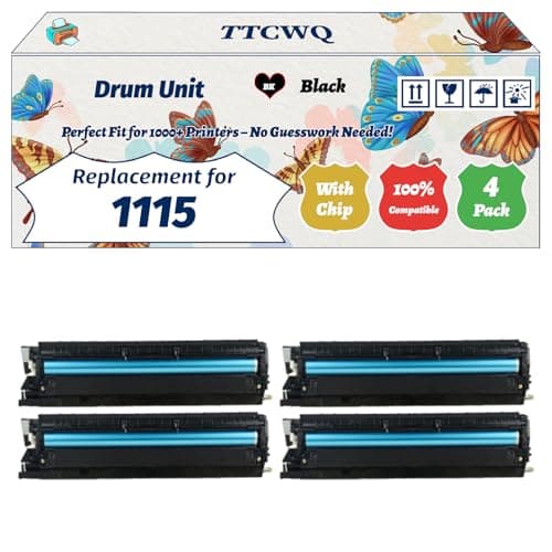 Image of TTCWQ Compatible for Ricoh 1115 Drum Unit Work for Ricoh Aficio MP1610LD MP1800 MP1801 MP1810LD MP2000 MP2000LW Printers (4 Pack Black)