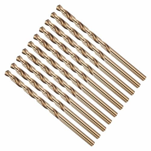 Image of CoCud 4.2mm Drill Bit, #19 Cutting Diameter, 4341 HSS Number Jobber Bits Gold Finish 135° Cutting Angle - (Applications: for Drilling Soft Metal Plastic Wood), 10-Pieces
