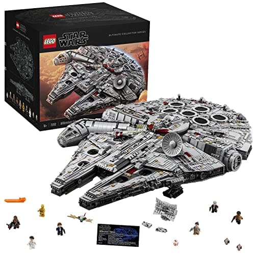Image of LEGO Star Wars Millennium Falcon, UCS Set for Adults, Model Kit to Build with Han Solo, Princess Leia & Chewbacca Minifigures, Plus Droid Figure, Collectible Gifts for Teenagers, Boys and Girls 75192