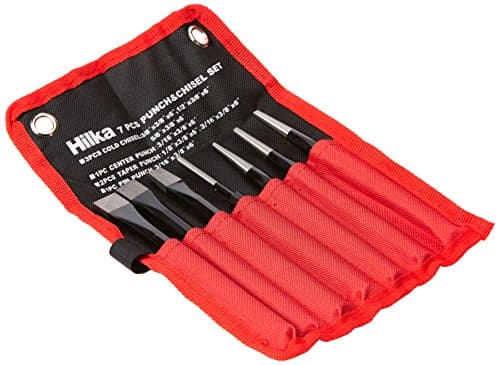 Image of Hilka Tools 62755007 Punch and Chisel Set - Red/Black (7-Piece)