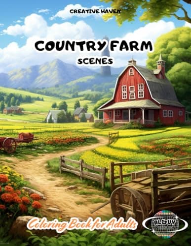 Image of Creative Haven Country Farm Scenes Coloring Book for Adults: Wonderful patterns with mystical landscapes of country life. Your unique story in one book for geniuses