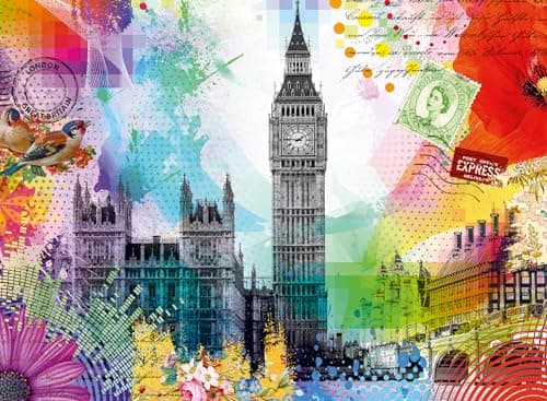 Image of Ravensburger 12000309 - London Postcard - 500 pieces jigsaw puzzle – Puzzle for adults and kids age 12 years up, jigsaw London