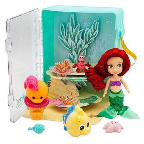 Image of Disney Official Store Ariel Mini Micro Animators Doll 6 Piece Toy Playset