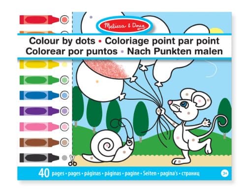 Image of Melissa & Doug Color by Dots - 40 Pages, Includes Color Key for Beginners