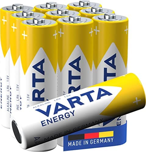 Image of Varta Energy AA Battery (Pack of 10) Alkaline Battery - “Made in Germany” - Suitable for Radios and Wall Clocks