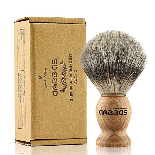 Image of Anbbas Shaving Brush, Handmade Pure Badger Hair Brush with Natural Manchurian Ash Wood Handle for Men Traditional Wet Shaving Starer