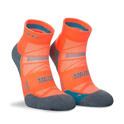 Image of Hilly Running Socks Supreme Anklet, Neon Candy/Grey Marl, M EU