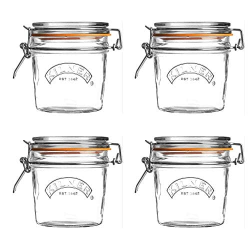 Image of Kilner Clip Top Round Glass Jar 0.35 Liter Clear/Transparent (Pack of 4)