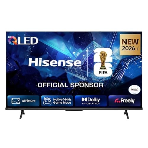 Image of Hisense 43" 43E78STUK PRO QLED 144Hz 4K Ultra HD AI Smart TV with Freely, Netflix, Disney+ and YouTube - Hi-QLED Colour, Built-in Subwoofer, AI Smooth Motion, AMD FreeSync Premium, Filmmaker Mode