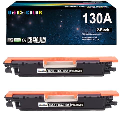 Image of 130A Black Toner Cartridges m177fw Toner Replacement for HP 130A CF350A Works with hp Color Laserjet Pro MFP M177fw,M176n Printer Ink (2-Pack)