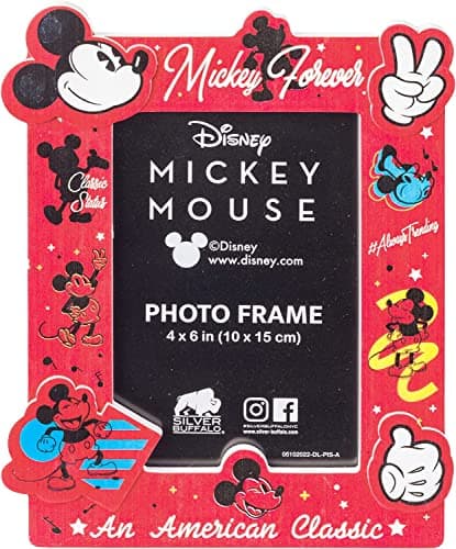 Image of Silver Buffalo Disney Mickey Mouse An American Classic Boxed Resin Photo Frame, 4 x 6 Inches