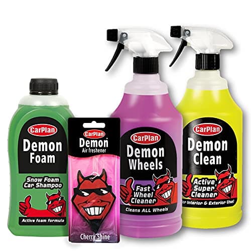 Image of CarPlan Demon 4 Piece Car Care Gift Pack with Snow Foam Shampoo & Wheel Cleaner