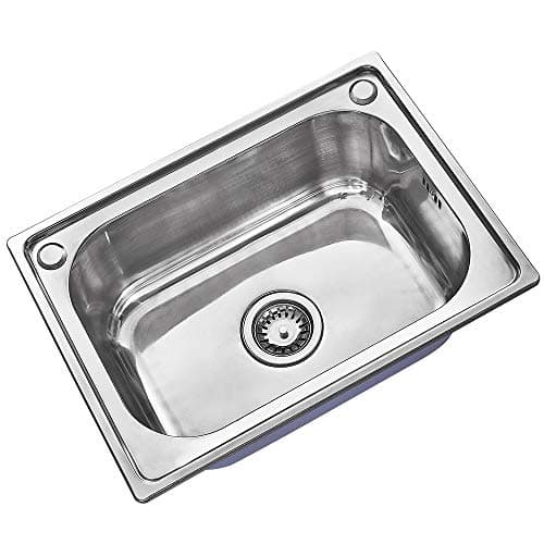 Image of Panana Stainless Steel 1.0 Single Bowl Square Undermount Kitchen Sink with Reversible Drainer
