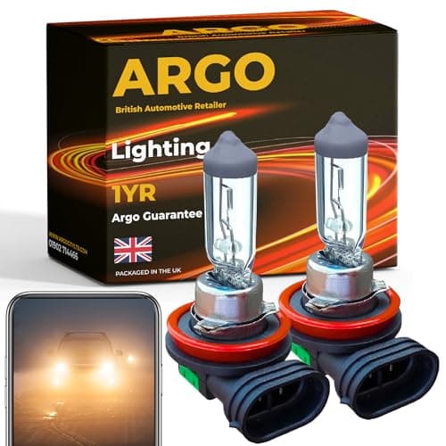 Image of Argo H11 Headlight Bulb 55w Halogen 2500k 12v PGJ19-2 Front Fog Light Bulb Lamp Car Van Main Dipped High Low Beam Bright H11 711 Car Headlight Bulb H11 Bulb