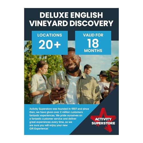 Image of Activity Superstore Deluxe English Vineyard Discovery, Available at 20 UK Locations, 18-month Validity, Wine Tour, Vineyard, Experience Days, Couples Gifts