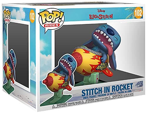 Image of Lilo & Stitch Stitch In Rocket (Pop! Rides) Vinyl Figure 102 Unisex Funko Pop! Standard