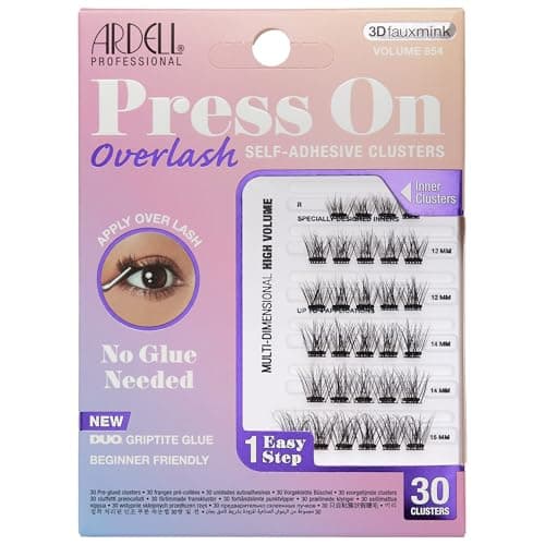 Image of Ardell Press On Overlash 3D Fauxmink Volume 854 – Self Adhesive Lash Clusters, No Glue Needed Eyelashes, Pre Glued Cluster Eyelash Extensions, 1 Pack
