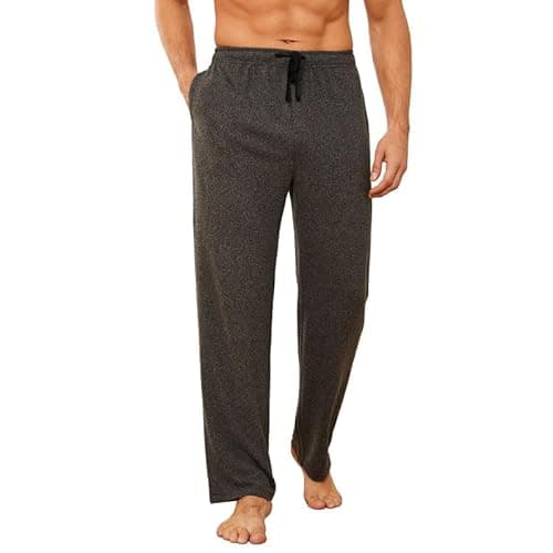 Image of U2SKIIN Mens Ultra Soft Pajama Pants, Stretch Sleep Pant with Pockets Lightweight & Cozy Lounge Pj Bottoms for Men (Dark Grey Mel., L)