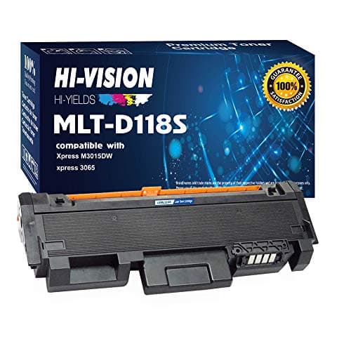 Image of HI-VISION Compatible Black Toner Cartridge Replacement for Samsung MLT-D118S [1,200 Page Yield] works with Xpress M0365FW, M3015DW (1-Pack)