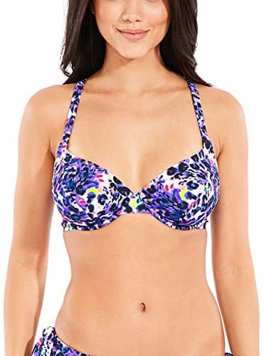 Image of Pour Moi? Womens Grrr Convertable Underwired Bikini Top Size 38FF in Blue