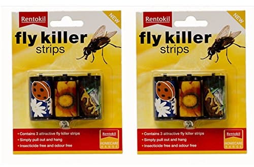Image of 2 x Rentokil Attractive Odour Free Fly Killer Strips Pack Of 3