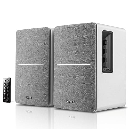 Image of Edifier R1280DB Powered Bluetooth Bookshelf Speakers, Optical Input, Wireless Studio Monitors, 4 Inch Near Field Speaker, 42W RMS, White Silver