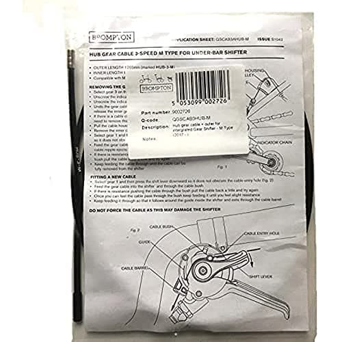 Image of Brompton hub gear cable 3 speed - M type - 2017 onwards