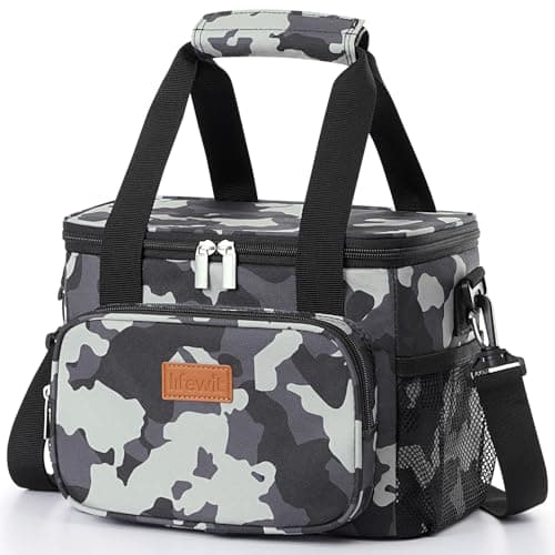 Image of Lifewit Lunch Bag 9L 12 Can Insulated Lunch Box Soft Cooler Cooling Tote for Adult Men Women, Camouflage