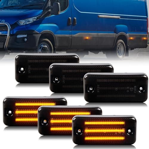 Image of OZ-LAMPE 6Pcs LED Side Indicator for Fiat Ducato Citroen Relay Peugeot Boxer Renault Trucks Magnum Midliner Midlum Premium VOLVO FE FL II, Amber LED Turn Signal Light Repeater