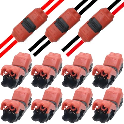 Image of Low Voltage Wire Connectors, CTRICALVER 2 Pin 2 Way H Shape Quick Splice Solderless Electrical Wire Terminals for0.35-0.5mm²(20/22 AWG) Cable Wire (8pcs)