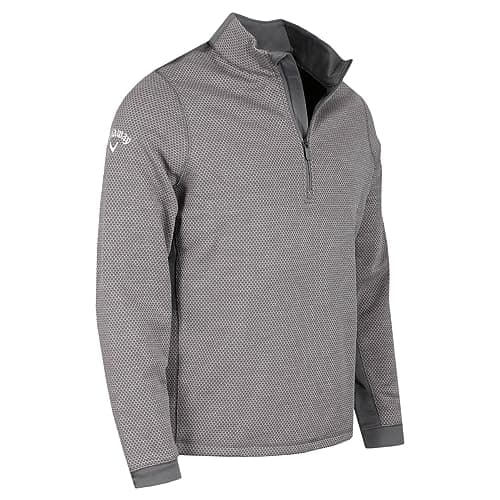 Image of Callaway Golf Mens Hex Fleece Sweater - Medium Grey Heather - S