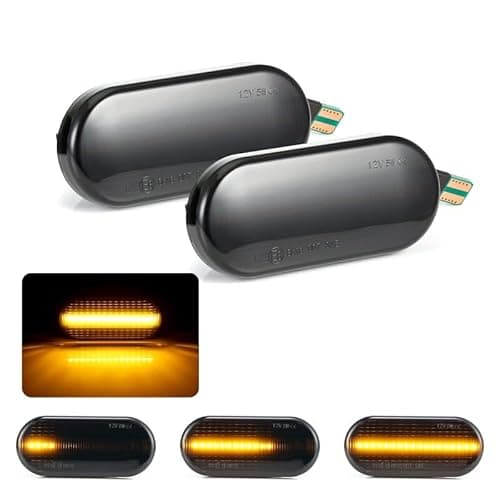 Image of GEARCELL 2PCS Side Indicator Dynamic Smoke Flowing LED Side Marker Indicator Light Fit for VW Bora Golf 3 4 Passat 3BG Polo SB6 Yellow Light