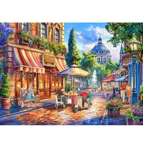 Image of HUADADA Jigsaw Puzzles for Adults 1000 -British Street Scene -1000 Piece Jigsaw Puzzles for Adults Family Puzzle Game Gifts