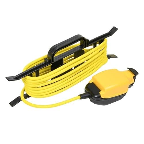 Image of SLx Outdoor Extension Lead 5m Heavy Duty Extension Cable Single Socket Extension Lead 'H' Frame Cord Plug Thermal Cut Out for Garden, Lawn Mower, Office 13A Fused UK Plug