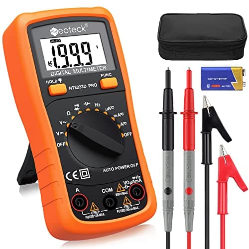 Image of Neoteck Auto Ranging Digital Multimeter AC/DC Voltage Current Ohm Capacitance Frequency Diode Transistor Audible Continuity, Multi Tester with Backlit LCD