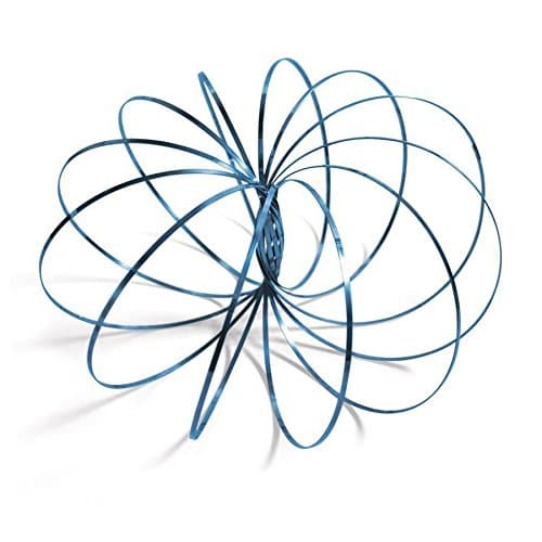 Image of SHATCHI Infinity Arm Spring Slinky Juggle Dance 3D Magic Flow Ring Stainless Steel Hand Fidget Spinner Interactive Kinetic Decompression Toys for Kids Adults, Blue,Small