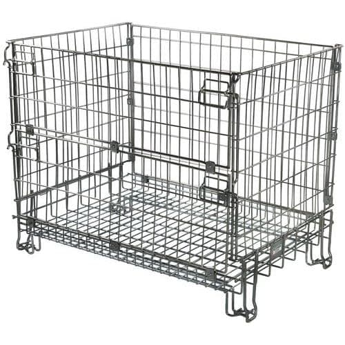 Image of Horison Industries Pallet Cage: Durable, Stackable Plastic Cage for Warehouse Storage & Material Handling, stackable, Heavy-Duty, Wrehouse Storage, Logistics, Inventory Management - 600x800x540mm