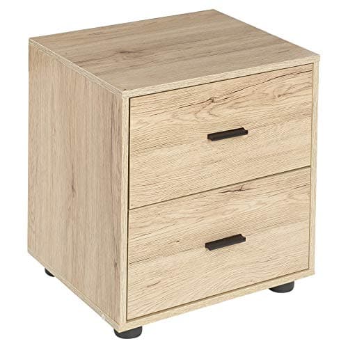 Image of URBNLIVING 2 Oak Drawer Bedside Cabinet