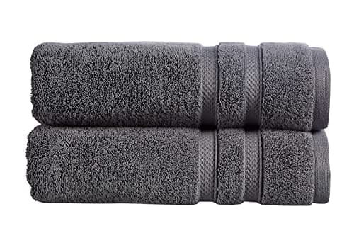 Image of Christy Chroma Bath Sheets | Set of 2 | Highly Absorbent Heavyweight 675GSM | Bold and Bright | Soft Velvety Smooth Bathroom Shower Towels | 100% Cotton | Sustainably Made | Ash Grey