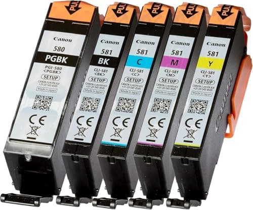 Image of Canon PGI 580 CLI 581 Setup Original Ink Cartridges for Pixma TR 7500, TR 8500, TS 6250, TS 9550 TS 9100 without Blister Packaging