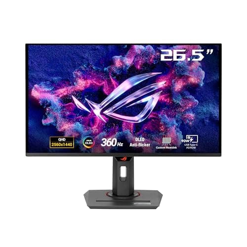 Image of ASUS ROG Strix XG27ACDNG Monitor 26.5 inches, Quad HD QD-OLED (2560x1440), HDMI, DisplayPort, USB-C, 0.03ms (GTG), 360Hz, G-SYNC, 99% DCI-P3, Black